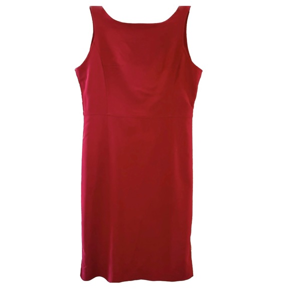 90s Express Stretch Sheath Dress sleeveless garnet red sz 12 like new - Picture 3 of 12